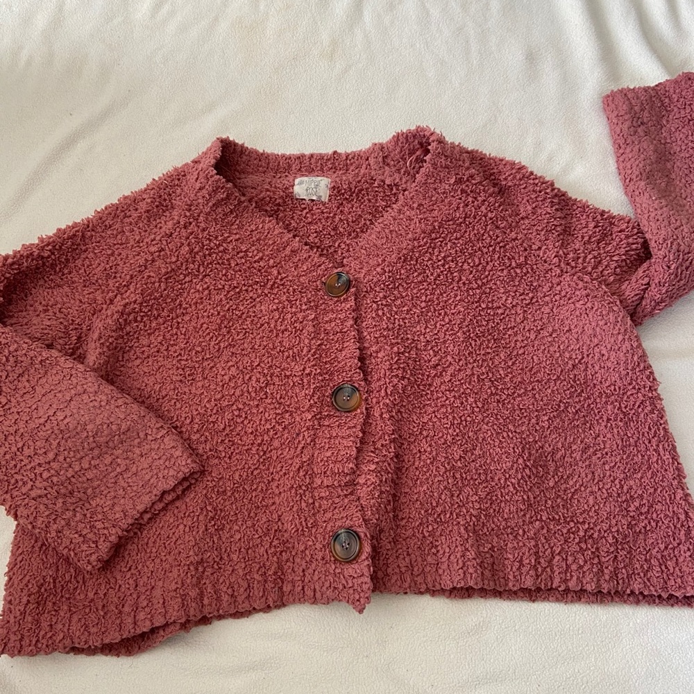 Pink fuzzy Cardigan